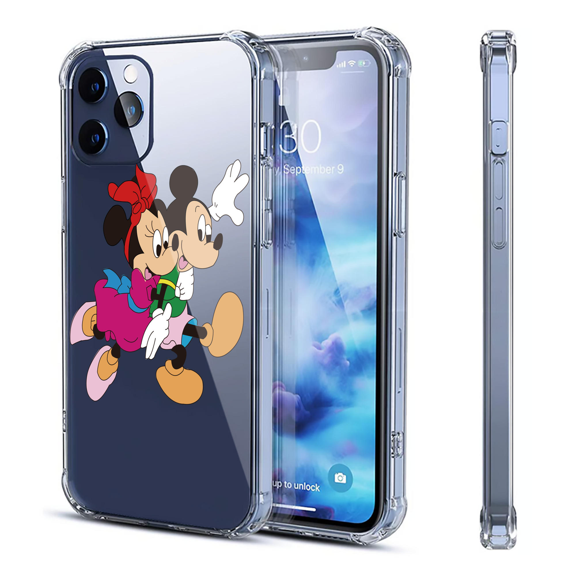 （画像用） ミッキーマウス Mickey Mouse 【iPhone 12シリーズ対応】透明スマホケース（クリアソフトケース）